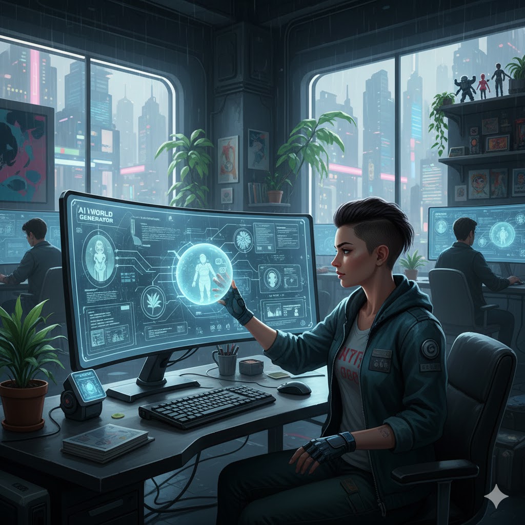 Game developer using artificial intelligence tools to design RPG dialogue systems